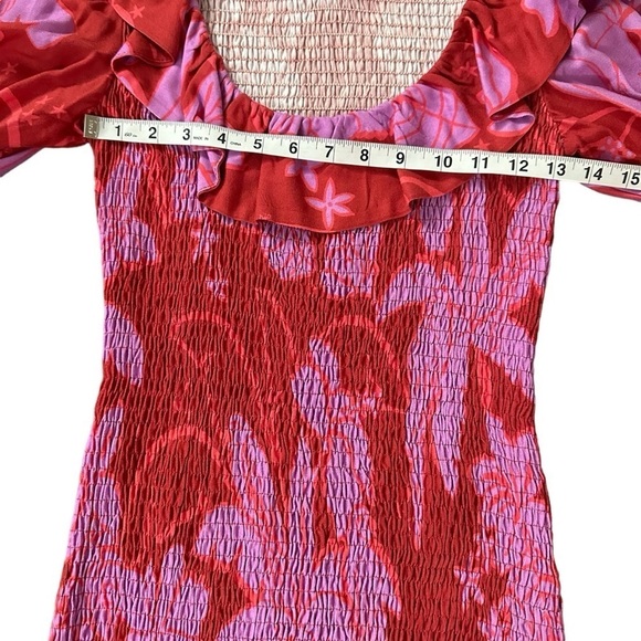 New Farm Rio Living Nature Dress Red Purple Long Sleeve Size S - Picture 11 of 16
